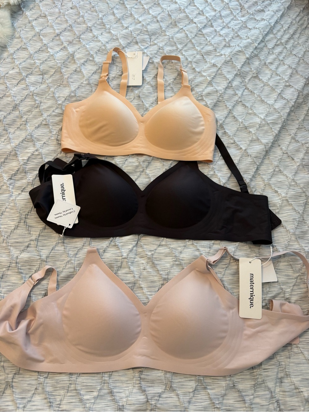 Seamless Maternity & Nursing T-Shirt Bra - Nude, Black, Blush